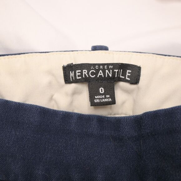 J Crew Mercantile Womens 0 26x22 Navy Blue Side Zip Ankle Cropped Pants - Picture 3 of 7